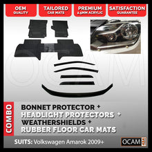 Load image into Gallery viewer, For Amarok 2009-04/2023 Bonnet &amp; Headlight Protectors, Weathershields, Rubber Mats

