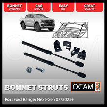 Load image into Gallery viewer, OCAM Bonnet Strut Kit for Ford Ranger Next-Gen 07/2022+
