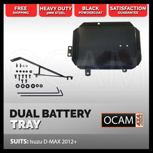 Load image into Gallery viewer, OCAM Dual Battery Tray for Isuzu D-MAX, 06/2012 - 07/2020, Under Bonnet
