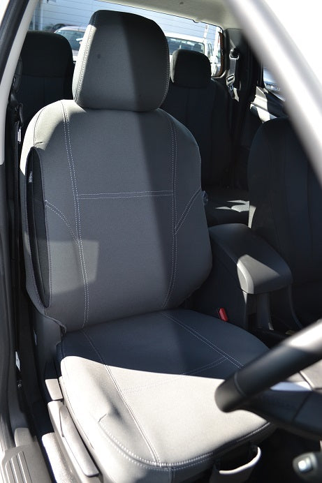 Front, 2nd & 3rd Row Bundle - Wetseat Neoprene Seat & Console Covers Mid Grey With White Stitching For Toyota LC80 Series Sahara