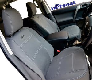 Front, 2nd & 3rd Row Bundle - Wetseat Neoprene Seat & Console Covers Mid Grey With White Stitching For Toyota LC80 Series Sahara