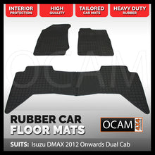 Load image into Gallery viewer, CMM Rubber Car Floor Mats for Isuzu D-MAX 06/2012-07/2020, DUAL CAB DMAX
