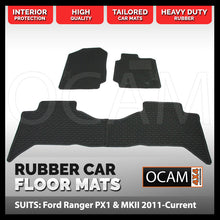 Load image into Gallery viewer, CMM Rubber Car Floor Mats for Ford Ranger PX PXMKII PXMKIII 2011-06/2022 Dual Cab
