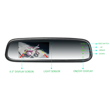 Load image into Gallery viewer, 4.3" Clip On Touch Screen Replacement Mirror Auto Brightness OEM Style
