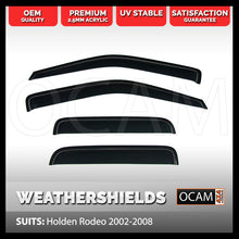 Load image into Gallery viewer, OCAM Weathershields For Holden Rodeo 2003-2008 Window Door Visors Windshields

