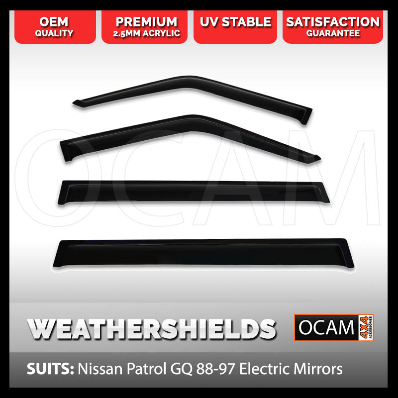 OCAM Weathershields For Nissan Patrol GQ 88-97 Electric Mirrors Maverick Visors