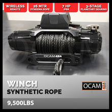 Load image into Gallery viewer, OCAM Premium Electric Fast Winch 9500LBS 26M Synthetic Dyneema® Wireless Remote 4WD 12V
