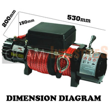 Load image into Gallery viewer, Electric Winch 26M Synthetic Rope Wireless Remote Truck 4WD 6577KG 12V 14500LBS
