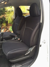 Load image into Gallery viewer, Front Row Wetseat Tailored Neoprene Seat &amp; Armrest Covers for Toyota FJ Cruiser 03/2011-Current, Black With White Stitching
