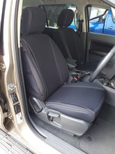 Load image into Gallery viewer, Front Row Wetseat Tailored Neoprene Seat &amp; Armrest Covers for Toyota FJ Cruiser 03/2011-Current, Black With White Stitching
