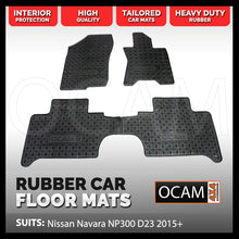 Load image into Gallery viewer, BRAND NEW Tailored Rubber Floor Mats for Nissan Navara NP300 D23 07/2015-2022, Car Mats
