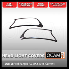 Load image into Gallery viewer, Head Light Lamp Surrounds for Ford Ranger PX MKII 2015-06/2022 Black

