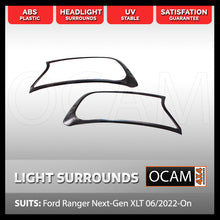 Load image into Gallery viewer, Head Light Lamp Surrounds for Ford Ranger Next-Gen XLT 06/2022-Current Black
