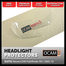 Load image into Gallery viewer, OCAM Headlight Headlamp Protectors Navara D40 Pathfinder R51 2005-10 Lamp Covers
