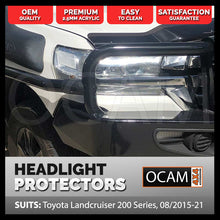 Load image into Gallery viewer, OCAM Headlight Protectors for Toyota Landcruiser 200 Series 08/2015-Current, Lamp Covers GXL ONLY
