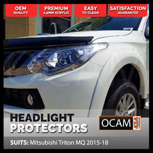 Load image into Gallery viewer, OCAM Headlight Protectors for Mitsubishi Triton MQ 05/2015-10/2018 Headlamp Covers
