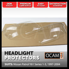 Load image into Gallery viewer, OCAM Headlight Protectors For Nissan Patrol Y61 Series 1-2, 1997-2000, Headlamp Covers
