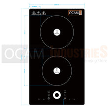 Load image into Gallery viewer, OCAM Double Induction Cooktop Built-in, Flush-mount, Portable 1500 + 1400W, Touch Control
