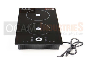 OCAM Double Induction Cooktop Built-in, Flush-mount, Portable 1500 + 1400W, Touch Control
