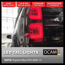 Load image into Gallery viewer, LED Tail Lights Upgrade For Toyota Hilux N70, 2005-15 LH &amp; RH Side in Black
