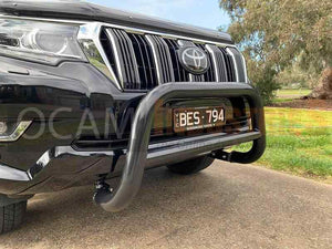 Nudge Bar for Toyota Prado 150 Series 2009-2021 Stainless Powder Coat Black Airbag Compliant