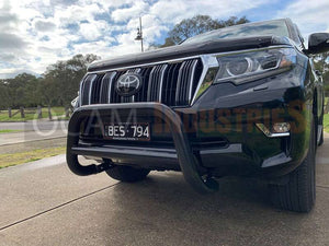 Nudge Bar for Toyota Prado 150 Series 2009-2021 Stainless Powder Coat Black Airbag Compliant
