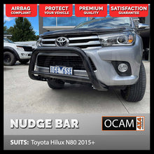Load image into Gallery viewer, Nudge Bar For Toyota Hilux N80 2015-20 Grille Guard Matt Black, Airbag Compliant
