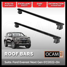 Load image into Gallery viewer, Aluminium Cross Bar Roof Racks for Ford Everest Next-Gen 07/2022-On, 1310mm Flush Rails,
