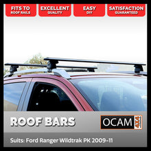 Load image into Gallery viewer, Aluminium Cross Bar Roof Racks for Ford Ranger PK Wildtrak, 2009-11, Black, 1210mm
