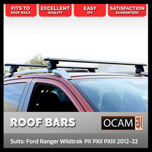 Load image into Gallery viewer, Aluminium Cross Bar Roof Racks for Ford Ranger Wildtrak PX 2012-22, 1310mm, Black
