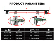 Load image into Gallery viewer, Aluminium Cross Bar Roof Racks for Ford Ranger Wildtrak/Platinum Next-Gen 06/2022-On, 1310mm, Black
