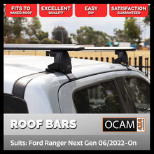 Load image into Gallery viewer, Aluminium Cross Bar Roof Racks for Ford Ranger Next-Gen 06/2022-On XL, XLS, XLT, Sport, 1310mm
