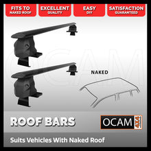 Load image into Gallery viewer, Aluminium Cross Bar Roof Racks, 1210mm, Suits Vehicles with Naked Roof, Black Powder Coated, Universal Fit
