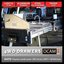 Load image into Gallery viewer, OCAM Aluminium Rear Drawers For Toyota Landcruiser 200 Series 2007-Current, With Kitchen, Electric Induction Cooktop, Black
