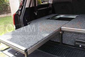 OCAM Aluminium Rear Drawers For Nissan Patrol GU Y61 1997-2015, Black Carpet