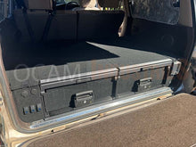 Load image into Gallery viewer, OCAM Aluminium Rear Drawers For Toyota Landcruiser 80 Series, Black Carpet
