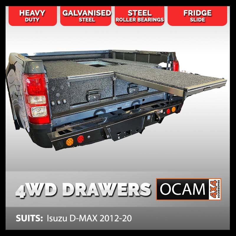 OCAM Rear Drawers For Isuzu D-MAX 2012 - 07/2020, Dual Cab, DMAX ...