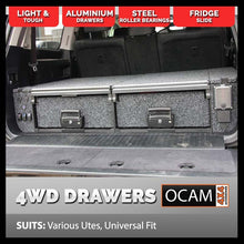 Load image into Gallery viewer, OCAM Aluminium Rear Drawers Universal For Various Utes, Dual Cab, 1355mm long
