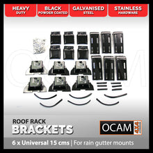 Load image into Gallery viewer, Set of 6 Roof Rack Brackets Universal 15 cms - For Rain Gutter Mounts 4X4
