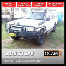 Load image into Gallery viewer, OCAM Steel Side Steps &amp; Brush Bars for Ford Courier 1998-2007 Dual Cab

