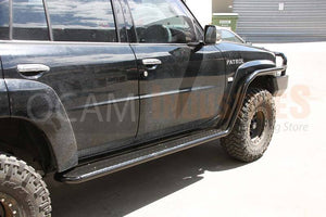 Steel Side Steps and Brush Bars for Nissan Patrol GU 1997-04, Series 1-3