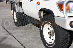 OCAM Heavy Duty Steel Side Steps & Brush Bars for Toyota Landcruiser VDJ 79 Series, Singe Cab, 2007-2016