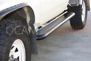 OCAM Heavy Duty Steel Side Steps & Brush Bars for Toyota Landcruiser VDJ 79 Series, Singe Cab, 2007-2016