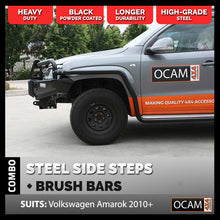 Load image into Gallery viewer, OCAM Heavy Duty Steel Side Steps &amp; Brush Bars for Volkswagen Amarok 01/2010-04/2023
