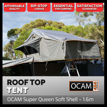 Load image into Gallery viewer, OCAM Premium Super Queen Soft Shell Roof Top Tent, 1.6m
