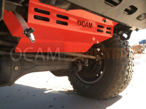 OCAM Steel Bash Plates For Toyota Landcruiser 70 76 78 79 Series Radiator, 4mm RED V8 4CYL