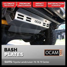 Load image into Gallery viewer, OCAM Steel Bash Plates For Toyota Landcruiser 70 76 78 79 Series Radiator, 4mm SILVER V8 / 4CYL
