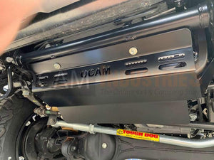 OCAM Steel Bash Plates For Toyota Landcruiser 76 78 79 Series Radiator & Transfer Covers, 4mm Black V8 Diesel