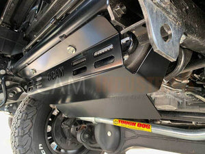OCAM Steel Bash Plates For Toyota Landcruiser 76 78 79 Series Radiator & Transfer Covers, 4mm Black V8 Diesel
