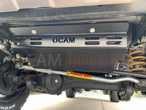 OCAM Steel Bash Plates For Toyota Landcruiser 76 78 79 Series Radiator & Transfer Covers, 4mm Black V8 Diesel